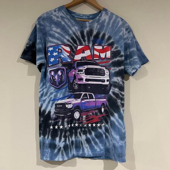 Dodge Ram Truck Patriotic Tie Dye Tee Shirt - Picture 1 of 3